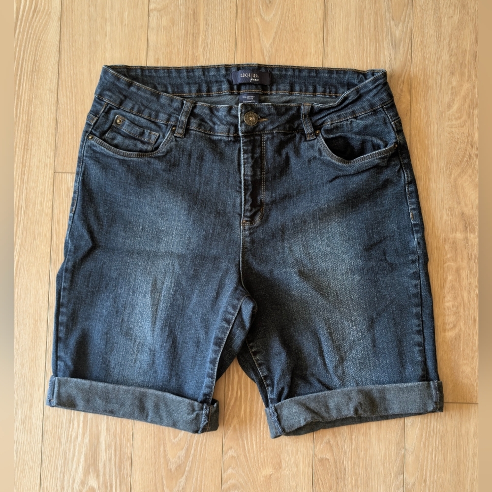 Liquid X stretch denim shorts 15/16 blue